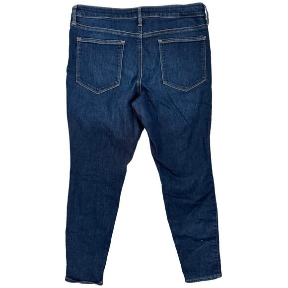 Athleta Denim Jeans Stretchy Blue Dark Wash Skinny Mid rise Pull-on Denim Sz 14P - Picture 2 of 9